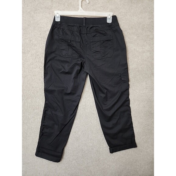 SONOMA Utility Cargo Capri Pants Women 8 Black Ultracomfort Waist Zip Pocket NEW - Picture 7 of 11